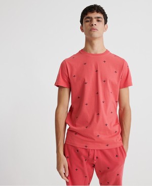 Superdry Organic Cotton All Over Print Férfi Pólók Rózsaszín | YPAQW2083